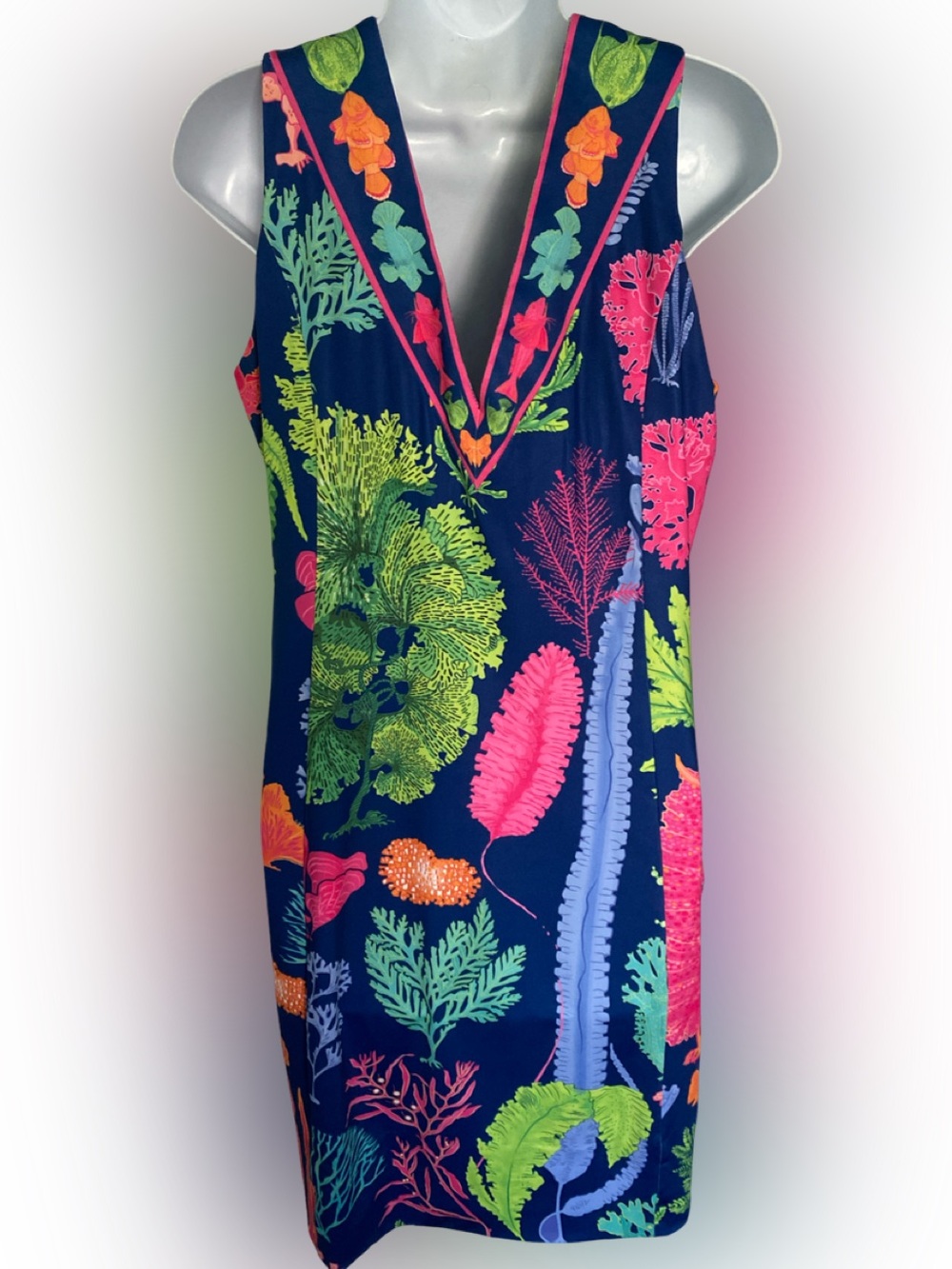 Gretchen Scott Designs Sea Sway Dress - M blue pink green., polyester spandex , - Picture 5 of 5
